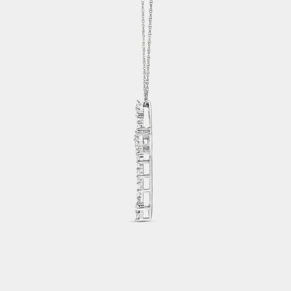 1/2 Carat Lab-Grown Diamond Gothic-Style Multi-Center Cross Pendant — GILDED New York