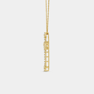 Gilded 1/2 Carat Lab-Grown Diamond Gothic-Style Multi-Center Cross Pendant