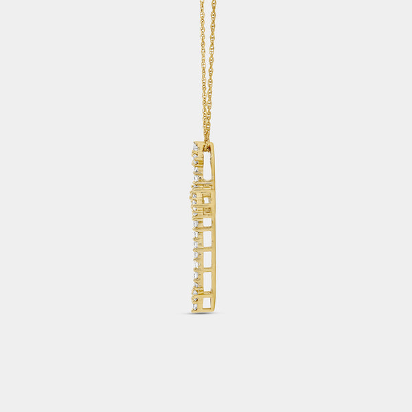 1/2 Carat Lab-Grown Diamond Gothic-Style Multi-Center Cross Pendant — GILDED New York