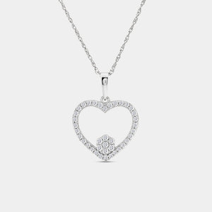 Gilded 1/4 Carat Lab-Grown Diamond Blossom Heart-Shaped Necklace