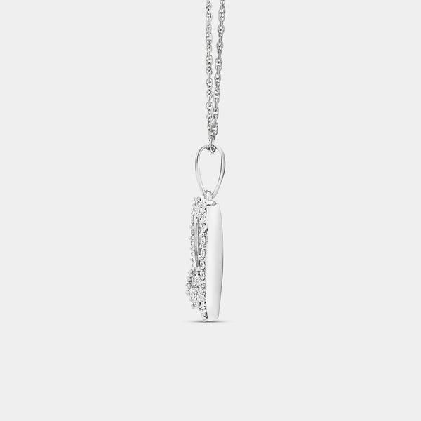 Gilded 1/4 Carat Lab-Grown Diamond Blossom Heart-Shaped Necklace