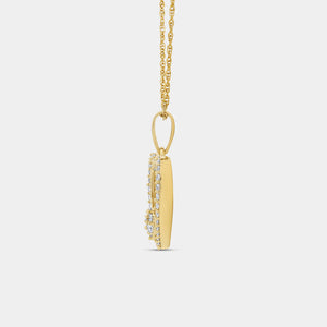 Gilded 1/4 Carat Lab-Grown Diamond Blossom Heart-Shaped Necklace