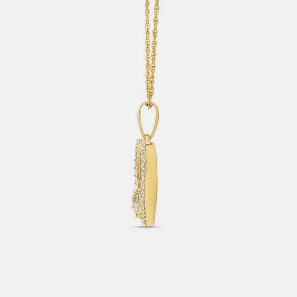 Gilded 1/4 Carat Lab-Grown Diamond Blossom Heart-Shaped Necklace