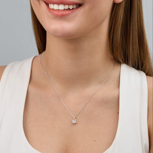 Gilded 1 Carat Lab-Grown Diamond Princess-Cut Classic Solitaire Pendant