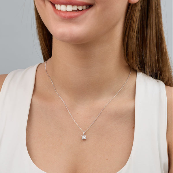 1 Carat Lab-Grown Diamond Princess-Cut Classic Solitaire Pendant — GILDED New York