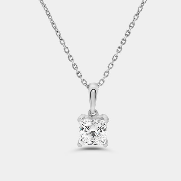 1 Carat Lab-Grown Diamond Princess-Cut Classic Solitaire Pendant — GILDED New York
