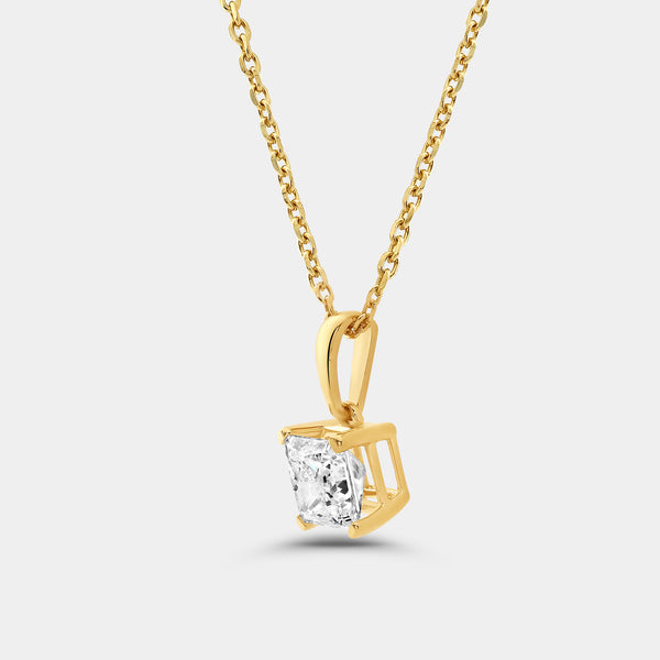 1 Carat Lab-Grown Diamond Princess-Cut Classic Solitaire Pendant — GILDED New York
