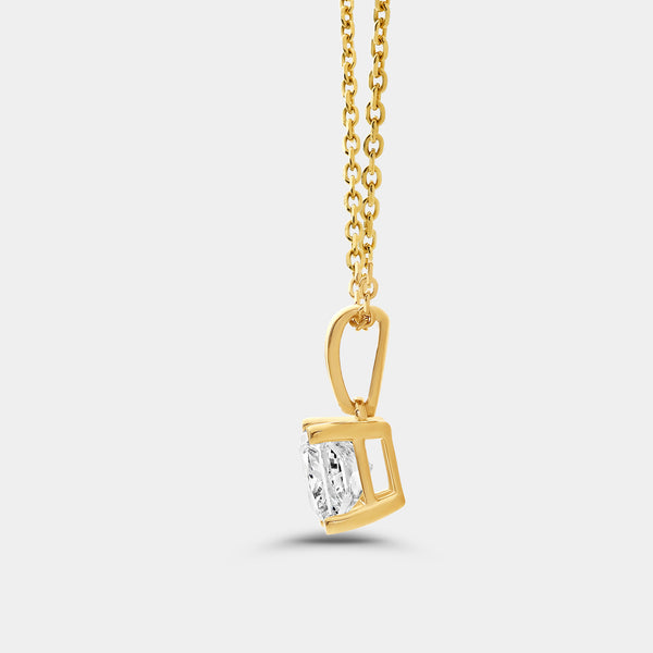 1 Carat Lab-Grown Diamond Princess-Cut Classic Solitaire Pendant — GILDED New York