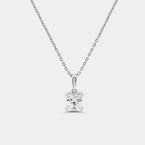Gilded 1 Carat Lab-Grown Diamond Princess-Cut Classic Solitaire Pendant