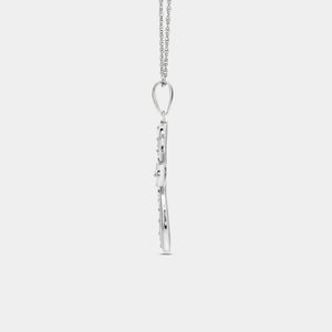 Gilded 1/4 Carat Lab-Grown Diamond Curved Edge Bail Cross Pendant