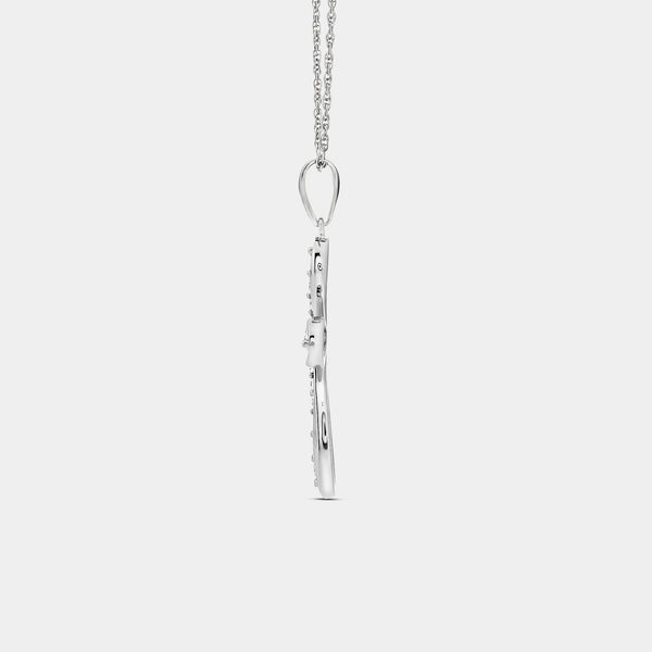 Gilded 1/4 Carat Lab-Grown Diamond Curved Edge Bail Cross Pendant