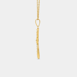 Gilded 1/4 Carat Lab-Grown Diamond Curved Edge Bail Cross Pendant