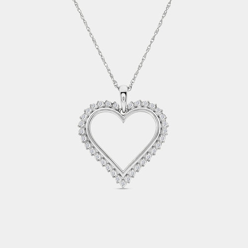 Gilded 1/4 Carat Lab-Grown Diamond Shadowed Heart-Shaped Pendant