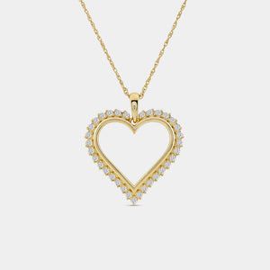 Gilded 1/4 Carat Lab-Grown Diamond Shadowed Heart-Shaped Pendant
