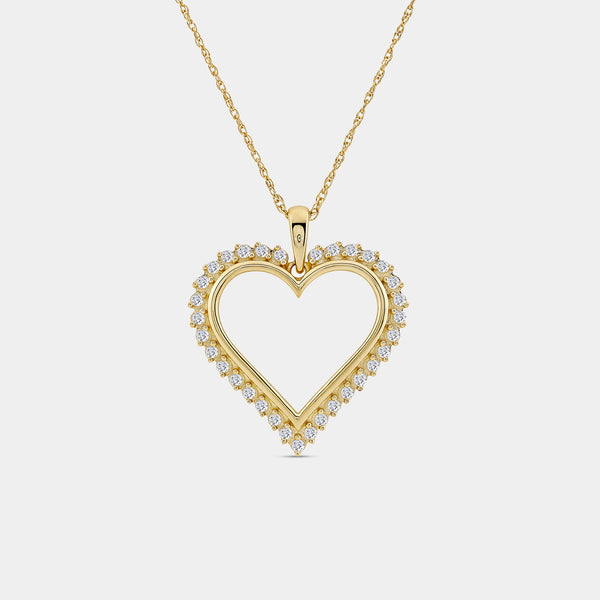 Gilded 1/4 Carat Lab-Grown Diamond Shadowed Heart-Shaped Pendant