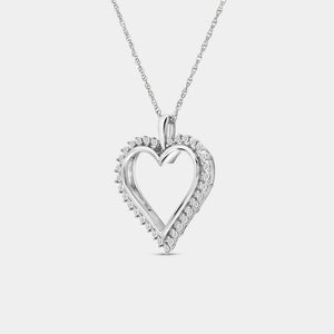 Gilded 1/4 Carat Lab-Grown Diamond Shadowed Heart-Shaped Pendant