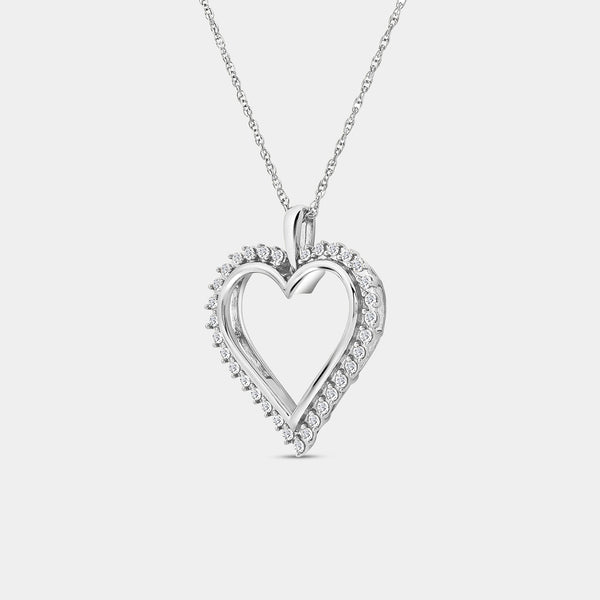 Gilded 1/4 Carat Lab-Grown Diamond Shadowed Heart-Shaped Pendant