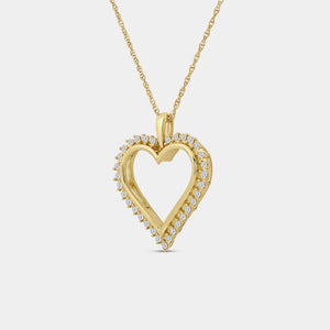 Gilded 1/4 Carat Lab-Grown Diamond Shadowed Heart-Shaped Pendant