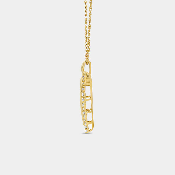 Gilded 1/4 Carat Lab-Grown Diamond Shadowed Heart-Shaped Pendant