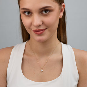 Gilded 1 Carat Lab-Grown Diamond Emerald-Cut Hidden Halo Solitaire Plus Pendant