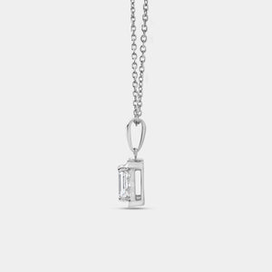 Gilded 1 Carat Lab-Grown Diamond Emerald-Cut Hidden Halo Solitaire Plus Pendant