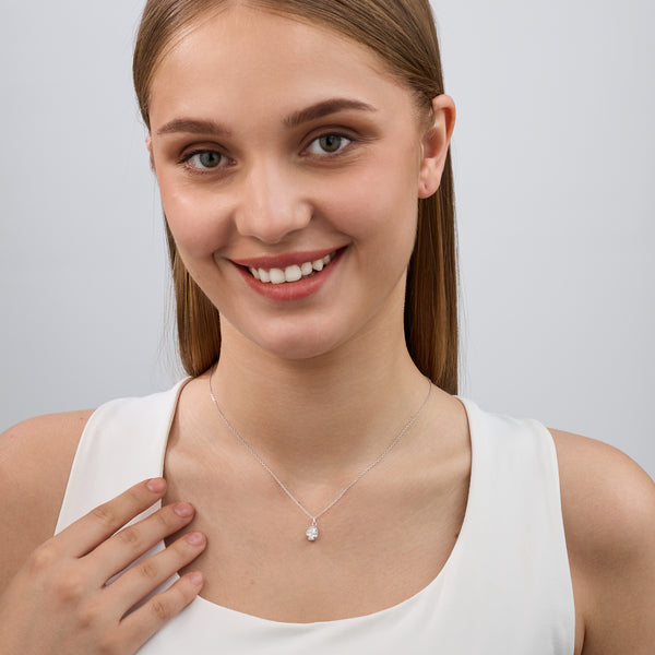 Gilded 1/2 Carat Lab-Grown Diamond Pear-Shaped Hidden Halo Solitaire Plus Pendant
