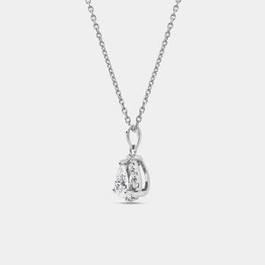Gilded 1/2 Carat Lab-Grown Diamond Pear-Shaped Hidden Halo Solitaire Plus Pendant