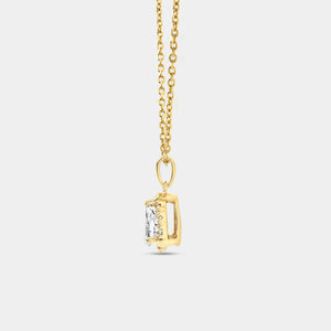 Gilded 1/2 Carat Lab-Grown Diamond Pear-Shaped Hidden Halo Solitaire Plus Pendant