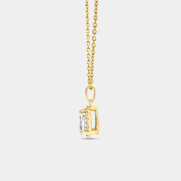 Gilded 1/2 Carat Lab-Grown Diamond Pear-Shaped Hidden Halo Solitaire Plus Pendant