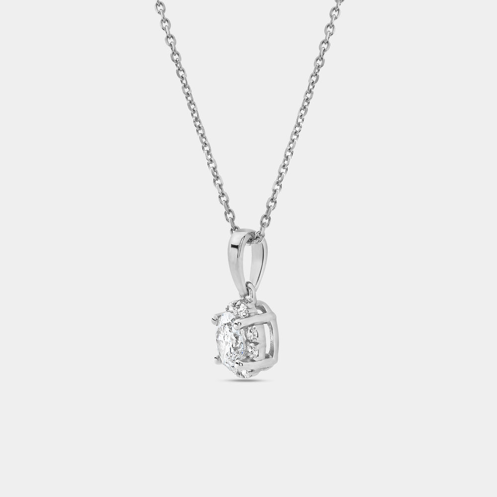 Gilded 1/2 Carat Lab-Grown Diamond Oval-Shaped Hidden Halo Solitaire Plus Pendant
