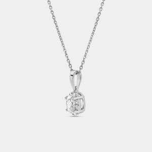 Gilded 1/2 Carat Lab-Grown Diamond Oval-Shaped Hidden Halo Solitaire Plus Pendant