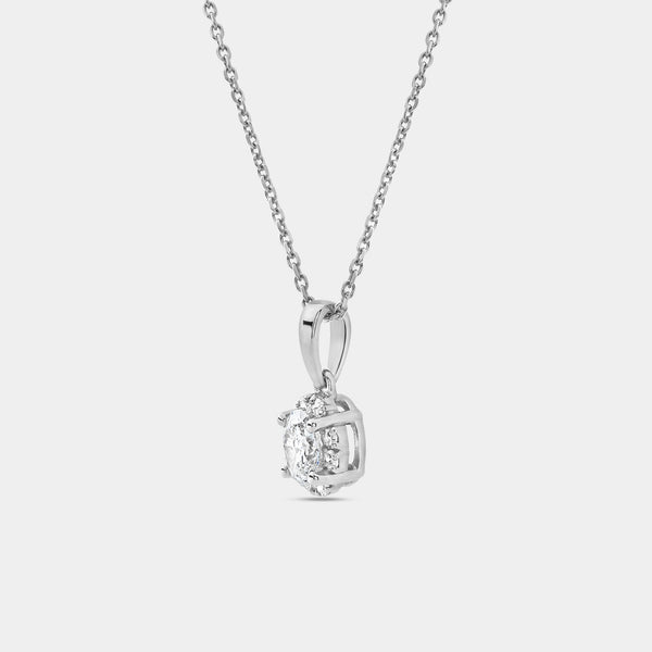Gilded 1/2 Carat Lab-Grown Diamond Oval-Shaped Hidden Halo Solitaire Plus Pendant