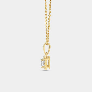 Gilded 1/2 Carat Lab-Grown Diamond Oval-Shaped Hidden Halo Solitaire Plus Pendant