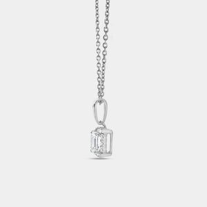 Gilded 1/2 Carat Lab-Grown Diamond Emerald-Cut Hidden Halo Solitaire Plus Pendant