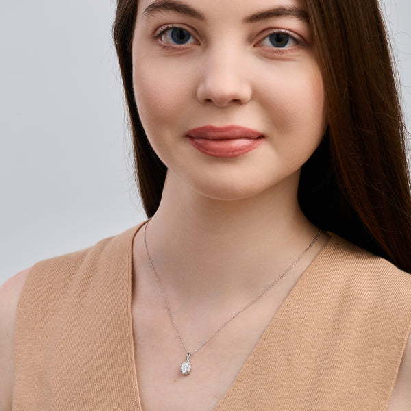 Gilded 1 Carat Lab-Grown Diamond Oval-Shaped Hidden Halo Solitaire Plus Pendant