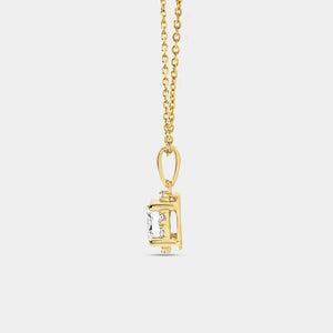 Gilded 1 Carat Lab-Grown Diamond Oval-Shaped Hidden Halo Solitaire Plus Pendant