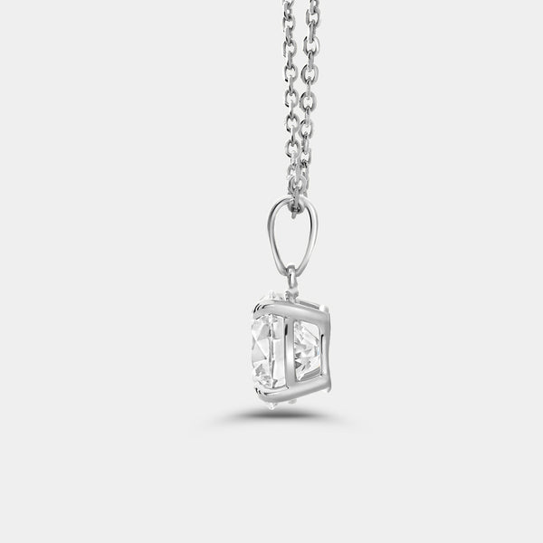 3 Carat Lab-Grown Diamond Round-Shaped Classic Solitaire Pendant — GILDED New York