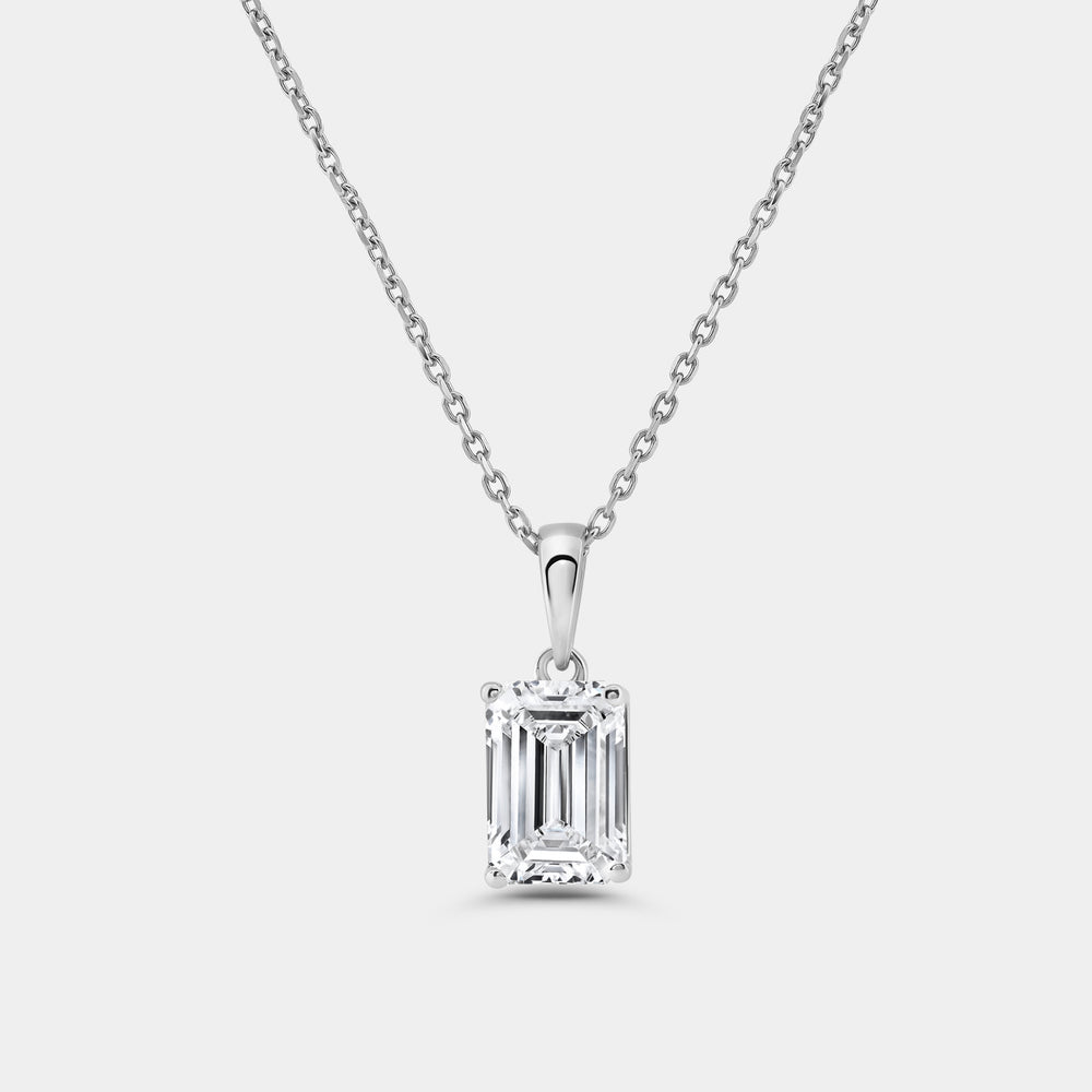 2 Carat Lab-Grown Diamond Emerald-Cut Classic Solitaire Pendant — GILDED New York