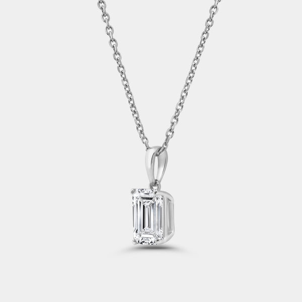 2 Carat Lab-Grown Diamond Emerald-Cut Classic Solitaire Pendant — GILDED New York