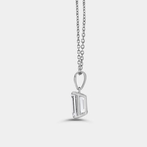Gilded 2 Carat Lab-Grown Diamond Emerald-Cut Classic Solitaire Pendant
