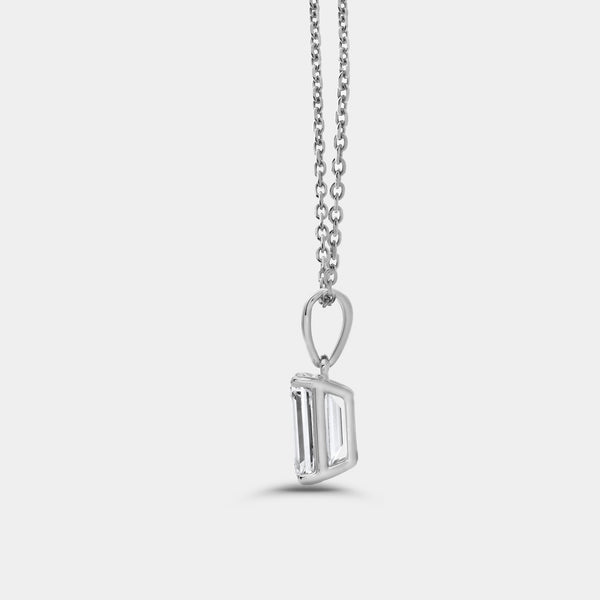 2 Carat Lab-Grown Diamond Emerald-Cut Classic Solitaire Pendant — GILDED New York