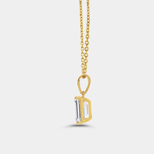 2 Carat Lab-Grown Diamond Emerald-Cut Classic Solitaire Pendant — GILDED New York