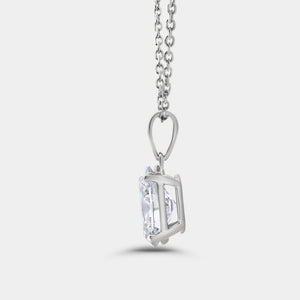 Gilded 2 Carat Lab-Grown Diamond Oval-Shaped Classic Solitaire Pendant