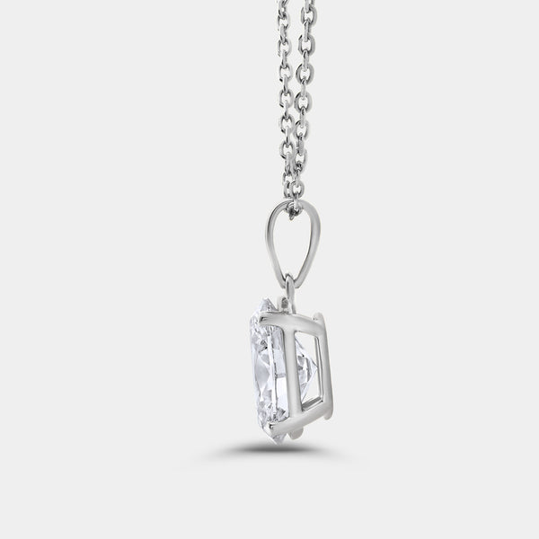 2 Carat Lab-Grown Diamond Oval-Shaped Classic Solitaire Pendant — GILDED New York