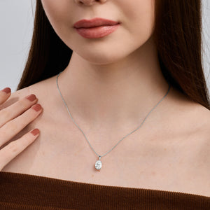 Gilded 2 Carat Lab-Grown Diamond Oval-Shaped Classic Solitaire Pendant