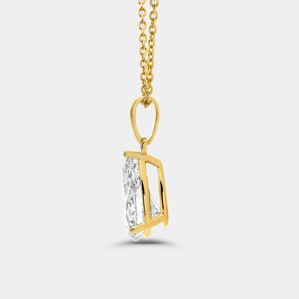 2 Carat Lab-Grown Diamond Pear-Shaped Classic Solitaire Pendant — GILDED New York