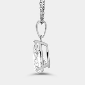 Gilded 2 Carat Lab-Grown Diamond Pear-Shaped Classic Solitaire Pendant