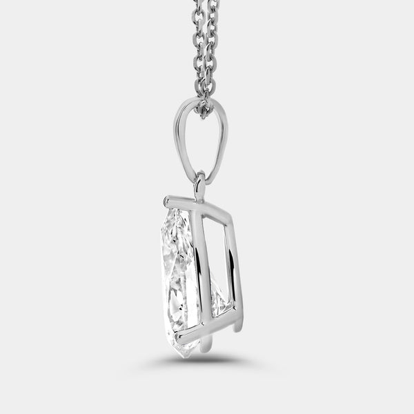 2 Carat Lab-Grown Diamond Pear-Shaped Classic Solitaire Pendant — GILDED New York