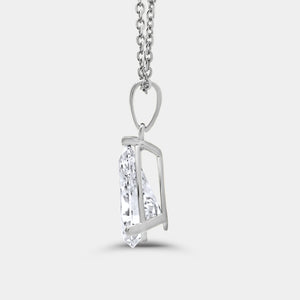 Gilded 3 Carat Lab-Grown Diamond Pear-Shaped Classic Solitaire Pendant