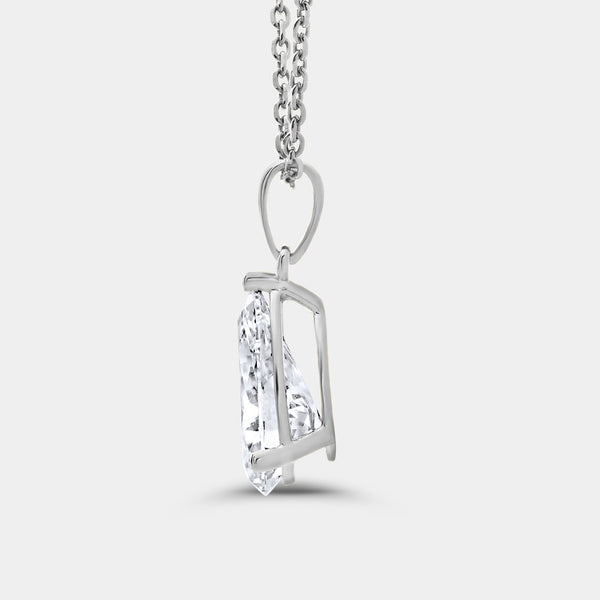 3 Carat Lab-Grown Diamond Pear-Shaped Classic Solitaire Pendant — GILDED New York